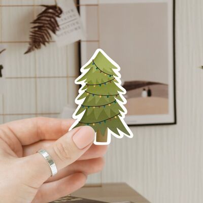 Etiqueta engomada del árbol de Navidad abeto de Navidad - Etiqueta engomada del árbol de Navidad