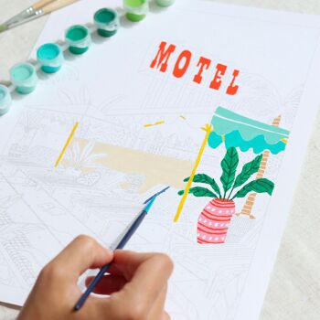 Coffret peinture au numéro - The Motel Pool par Jessica Smith 3