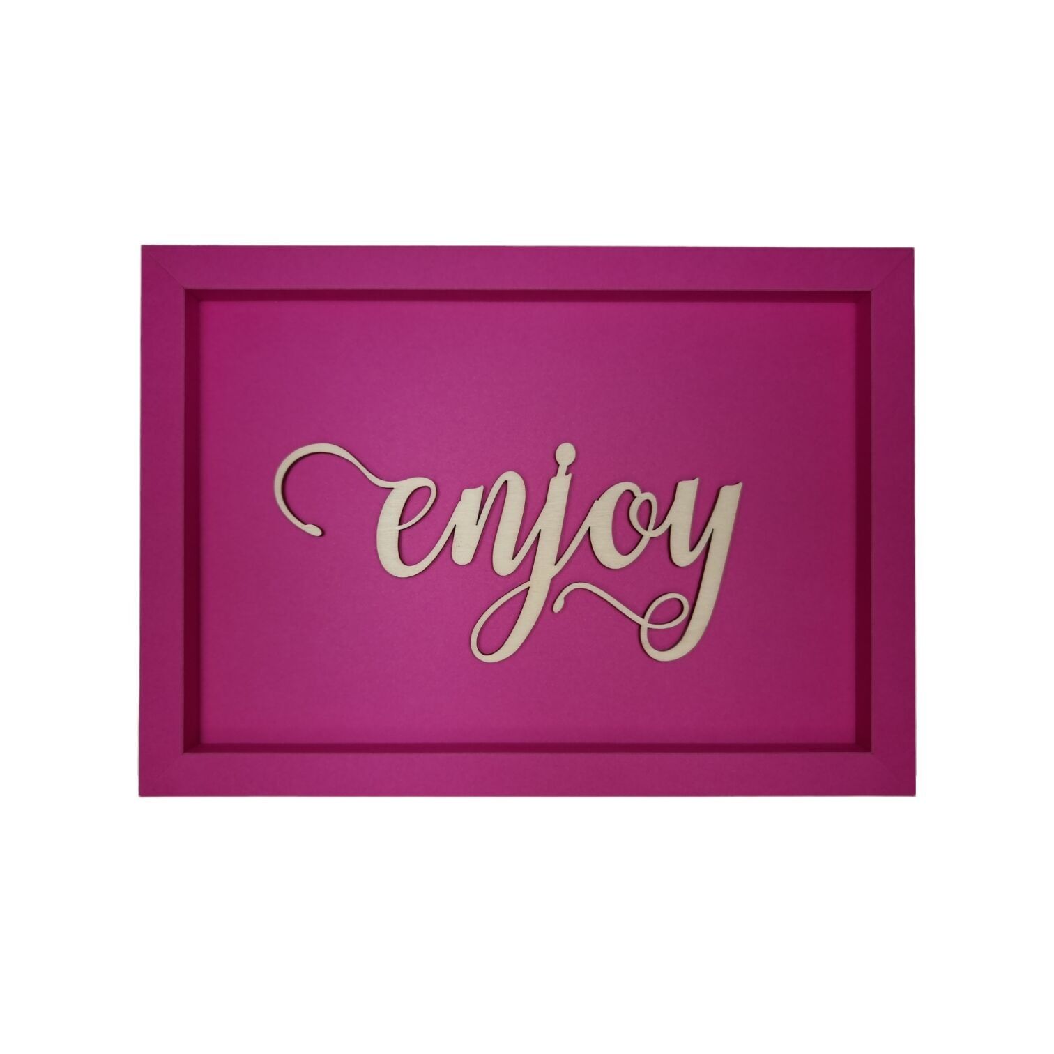 ENJOY - Bild Karte Holzschriftzug