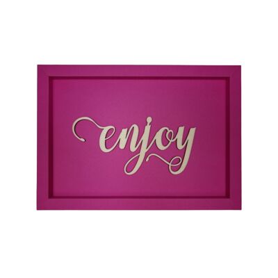 ENJOY - carte illustrée lettrage en bois