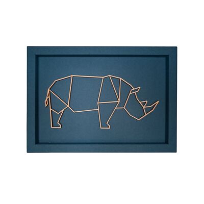 RHINO - Biglietto illustrato con scritta geometrica in legno