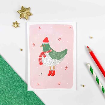 Carte Noël - Pigeon 1