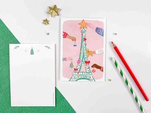 Carte Noël - Tour Eiffel Sapin