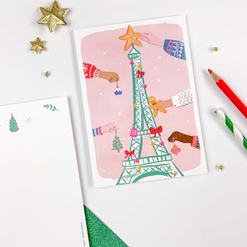 Carte Noël - Tour Eiffel Sapin 2