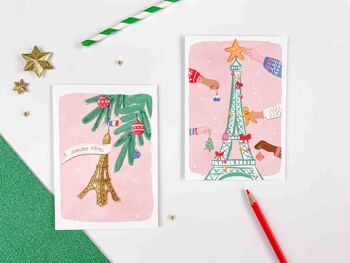 Carte Noël - Tour Eiffel Sapin 3