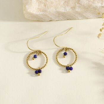 Boucles d'oreilles pierres bleues