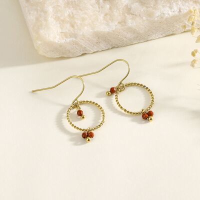 Red stone earrings