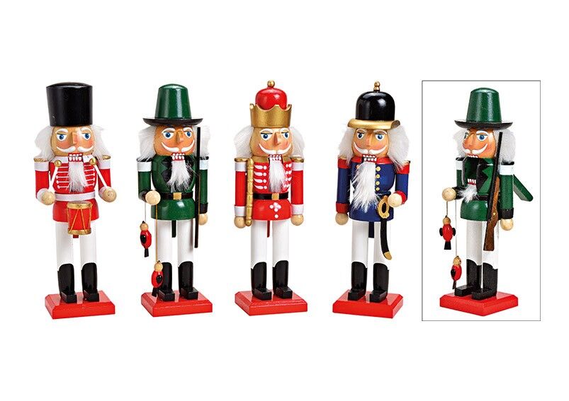 Nutcracker made of wood, multicolored, 4-way
