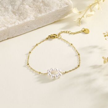 Bracelet chaîne avec cercle en perles 1