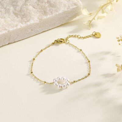 Bracelet chaîne avec cercle en perles