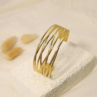 Multi line bangle bracelet