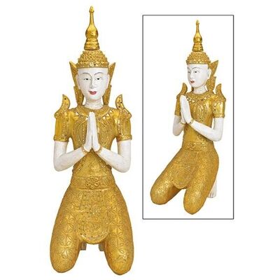 Buddha made of poly gold (W / H / D) 34x74x30cm