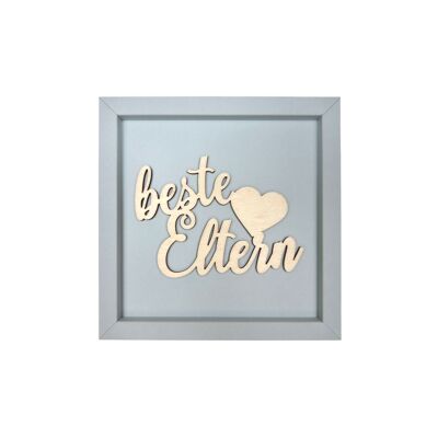 BEST PARENTS - Picture Card Wooden Lettering Magnet Thank You