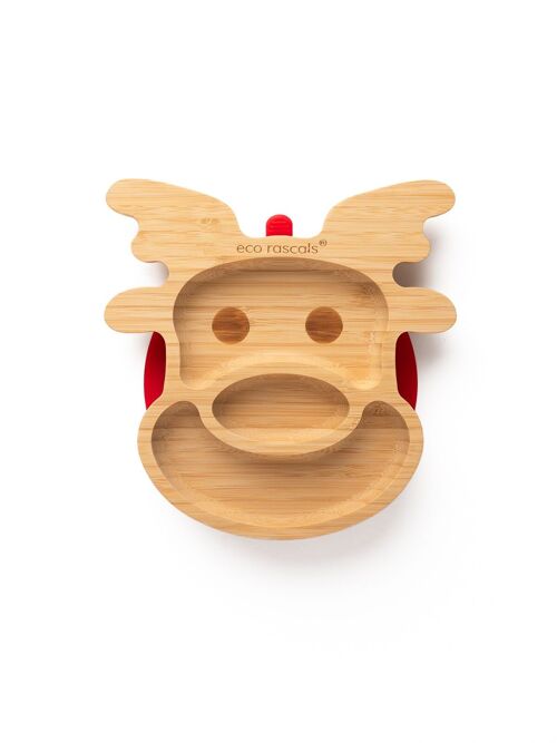 eco rascals Bamboo Reindeer Suction Plate
