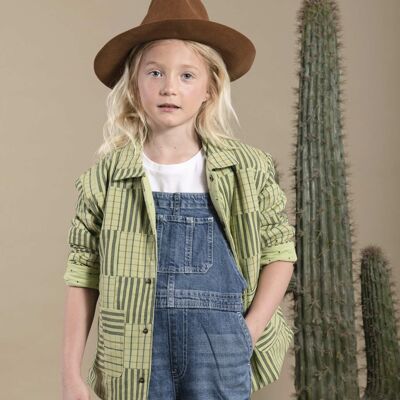 Veste worker enfant amande patchwork