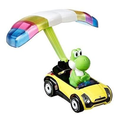 Mattel - rif: GVD30 - Hot Wheels - Personaggi e veicoli di Mario Kart con aliante staccabile - 6 modelli casuali