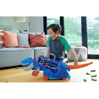 Mattel - réf : HNG50 - Hot Wheels - Mega Transporteur T-Rex - 2 Petites Voitures - 3 ans et + 2