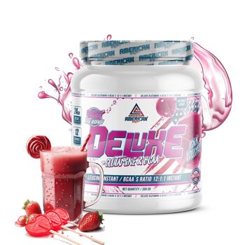 AS Supplément américain | BCAA avec Glutamine Deluxe | 300g | Sucette | Avec acides aminés ramifiés | Aidez à augmenter votre masse musculaire | Enrichi en L-Glutamine et BCAA 1