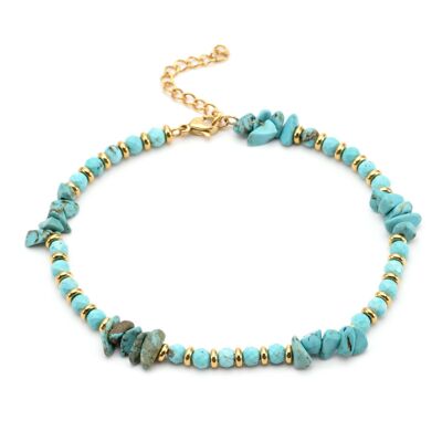 Gold anklet and turquoise stone
