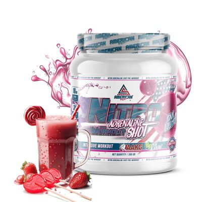 AS American Supplement | Nitro Adrenaline Shot Pre-Work Out | 300g | Lollipop | Extra Energy Contribution | Helps Improve Performance | Contains L-Arginine, Beta-Alanine and Caffeine