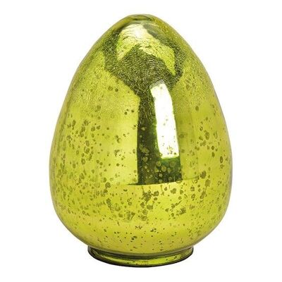 Óptica brillante de huevo de Pascua de vidrio verde (An / Al / Pr) 18x28x18cm
