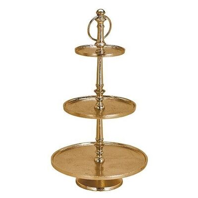 Etagere with 3 levels made of metal gold (H) 13/19 / 28x55cm