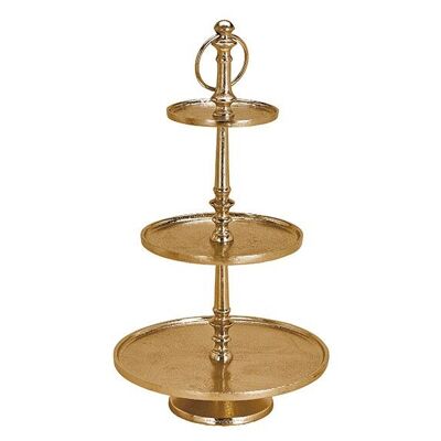 Etagere con 3 niveles de metal dorado (H) 13/19 / 28x55cm