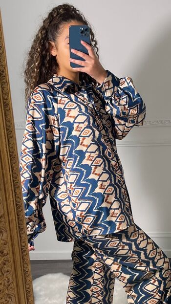 Chemise imprimés oversize manches longues 1