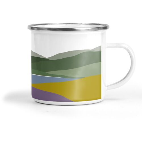 Welsh Hills "Heather and Gorse" Enamel Metal Tin Cup