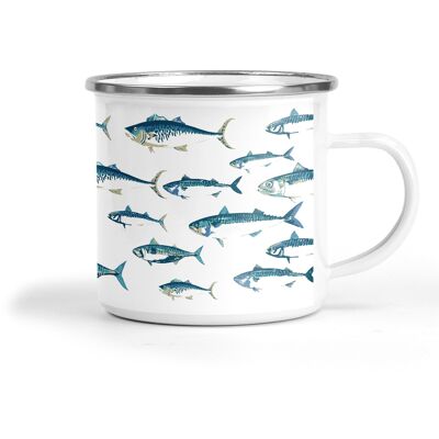 Mackerel Enamel Metal Tin Cup