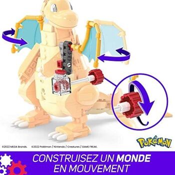 Mattel - Réf :  HKT25 - MEGA Pokémon Coffret de Construction Dracolosse de 388 pièces dont la nouvelle brique de mouvement pour animer la scène, Jouet Enfant, Dès 8 ans 4