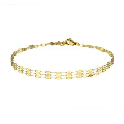 Gold triple chain anklet