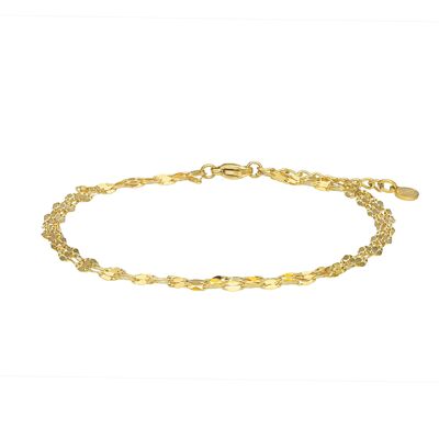 Gold triple chain anklet