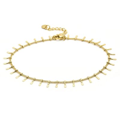 Gold anklet with tassels