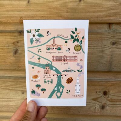 Illustrierte Postkarte von Toulouse