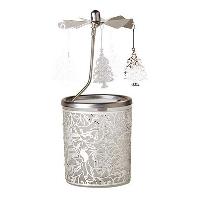 Lanterne en verre avec attache en métal Sapin de Noël 6x15cm