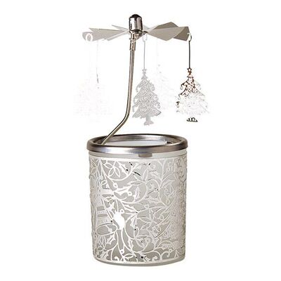 Lanterna in vetro con attacco in metallo Albero di Natale 6x15cm
