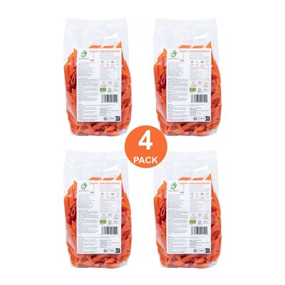 Organic Red Lentils Penne 250g x 4