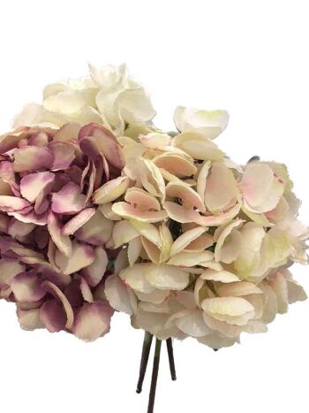 Hortensia à tige courte rose pâle ombré faux 3