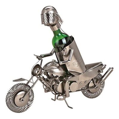 Portabottiglie per motociclisti bottiglia di vino in metallo nero (L / A / P) 47x29x18cm