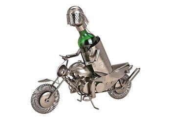 Porte-bouteille pour motocyclistes de bouteilles de vin en métal noir (L / H / P) 47x29x18cm
