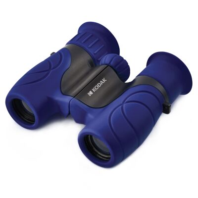 Binocolo per bambini KODAK BCS100 - Binocolo binoculare compatto per bambini, gomma morbida, ergonomico, ingrandimento 8X, tracolla e custodia inclusa - Blu