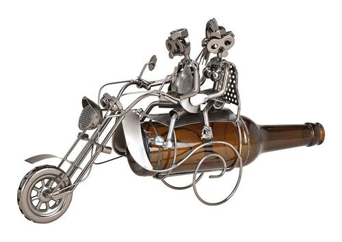 Flaschenhalter für Bierflasche Paar auf Motorrad aus Metall (B/H/T) 26x20x10cm
