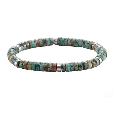 Bracciale di perline heishi turchese africano