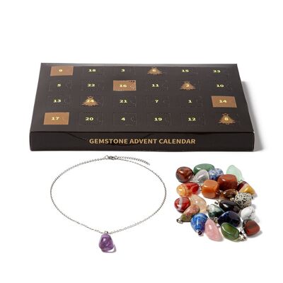 Advent calendar necklace with gemstone pendants (set, 25 pieces)