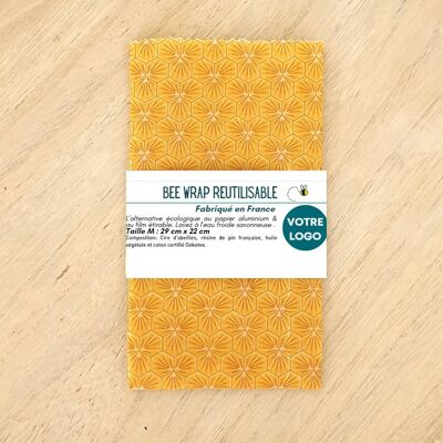 Bee Wrap Brand beeswax sheet customizable your LOGO / zero waste / ecological packaging