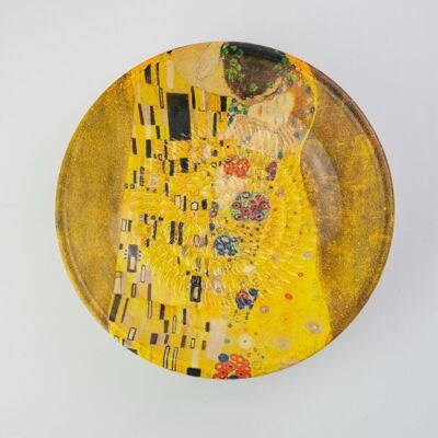 Assiette en céramique râpe à légumes et fromage / art Le baiser de Klimt