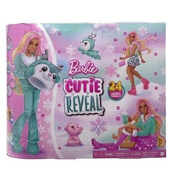 Mattel - Réf : HJX76 - Barbie - Calendrier De L’Avent Cutie Reveal - 1 Poupée Et 24 Surprises 1