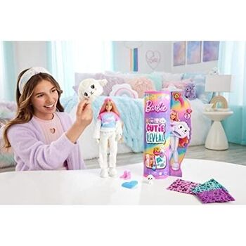 Mattel - Réf : HKR03 - Barbie Cutie Reveal - Poupée Barbie et accessoires, costume agneau en peluche 2