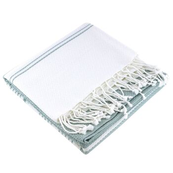 FOUTA EN COTON BIOLOGIQUE - Collection WHITE SAND- Couleur BLANC & MIRAGE 9